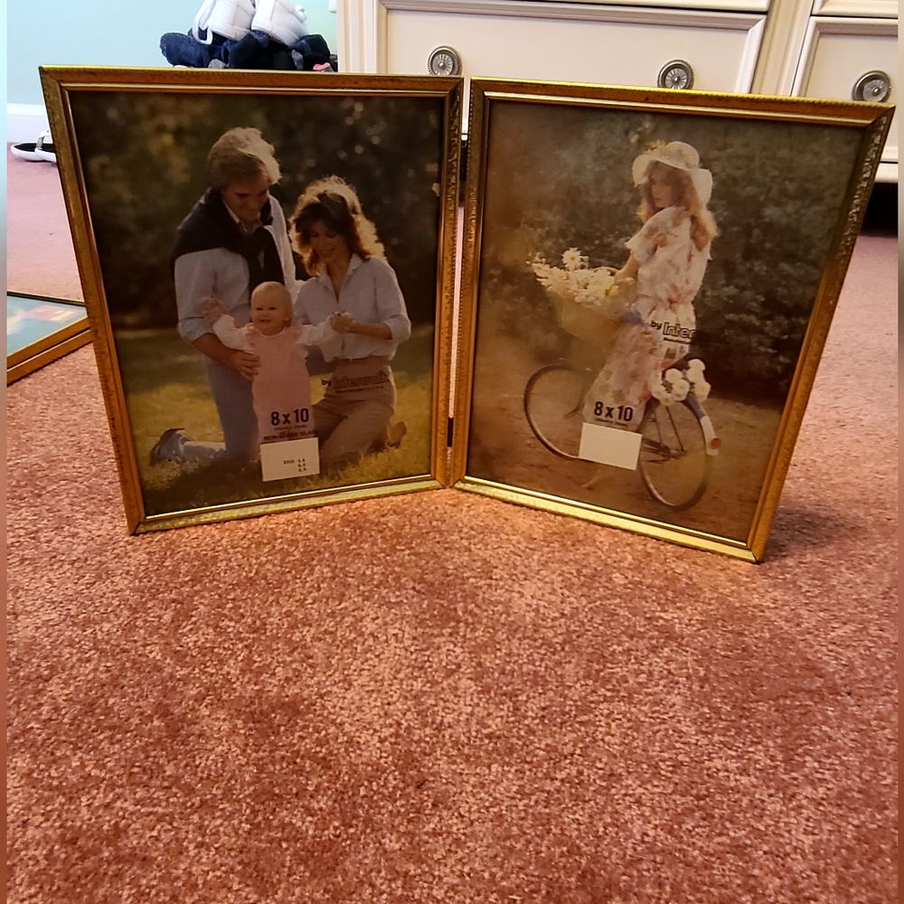 8x10 double metal gold frame